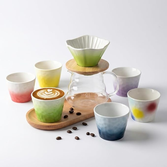 Underglaze Gradient Color Ceramic Cup | 180ml Coffee Tasting Cup | Sensory - Image 2