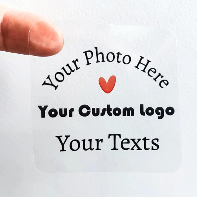 Custom Clear Stickers Personalized Logo Labels Transparent Stickers Square by customizedstickerlabels