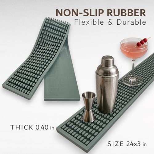 Rubber Bar Mat Bundle Sage Gray – 2-Piece Non-Slip Spill Mat Set - Image 7