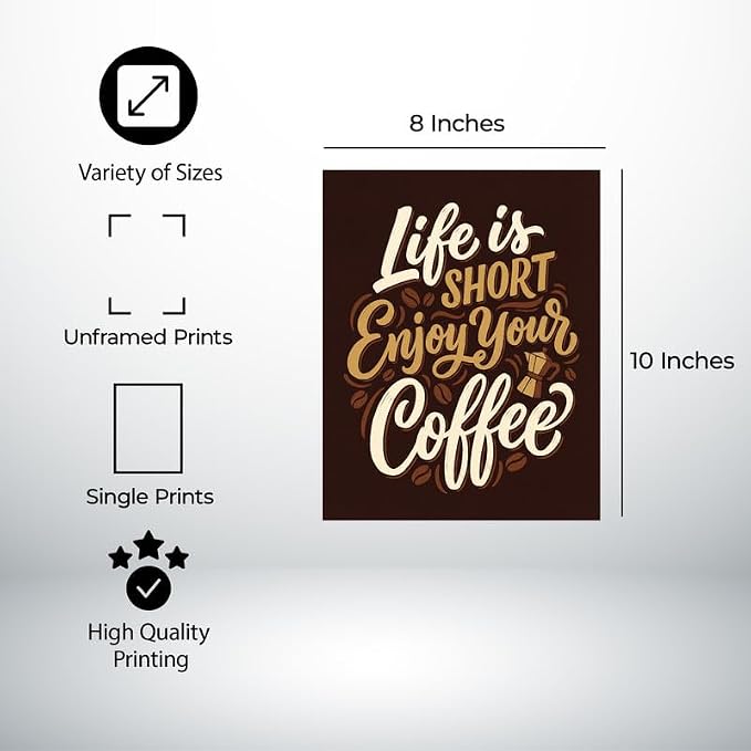 Lawrence Williams Designs Life Is Short Enjoy Your Coffee Poster - Image 2