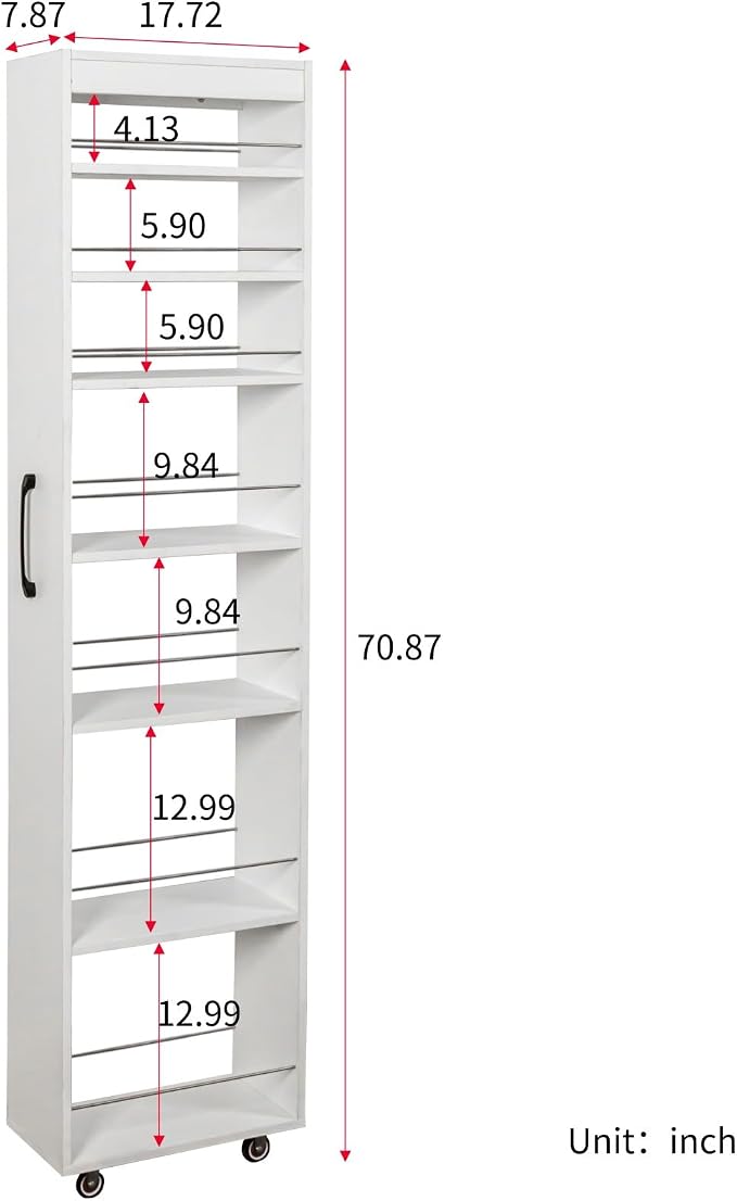 KEIKI 7 Tier Pull-Out Kitchen Pantry Storage Cabinet, Spice Rack Next to Fridge - Image 2