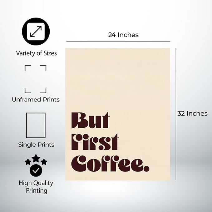 Lawrence Williams Designs But First Coffee Poster - Image 2