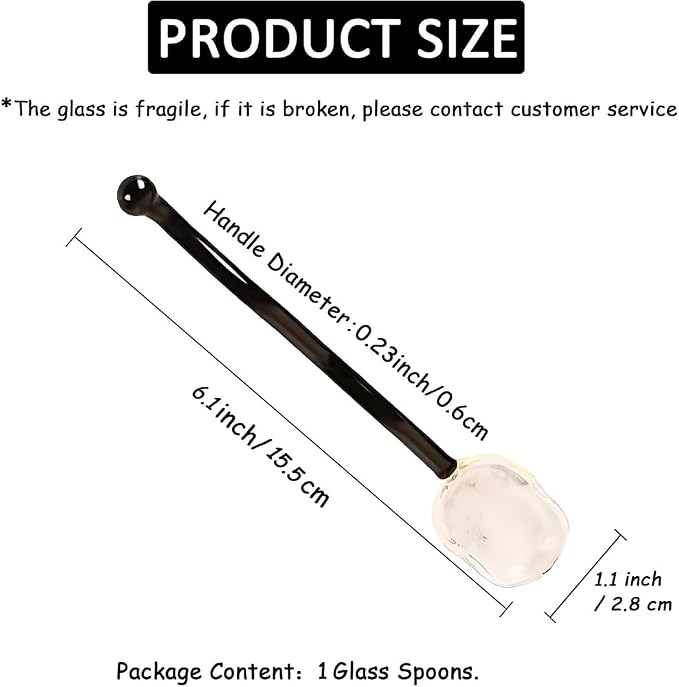 Small Fancy Glass 6.1 Inches Teaspoons Transparent Crystal Heat Resistant - Image 2