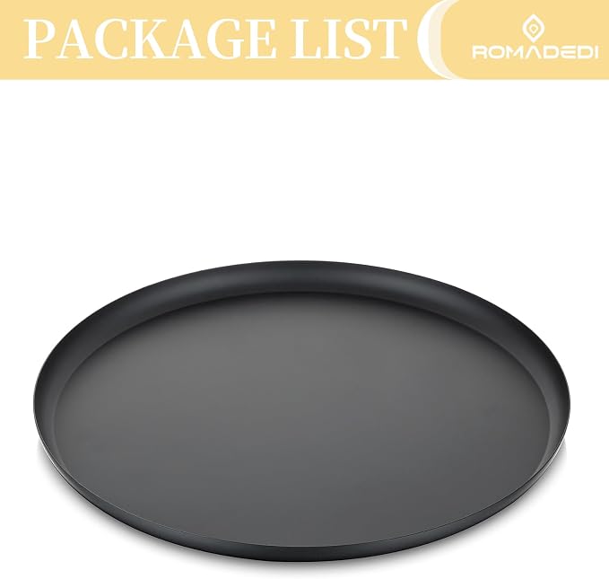 Romadedi Black Round Decorative Tray: Metal Candle Trays Decor - Image 6