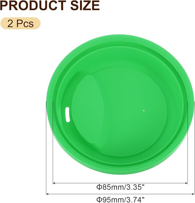 uxcell Silicone Cup Lids, Drinking Lid Reusable Sealed Mug Lid - Image 2