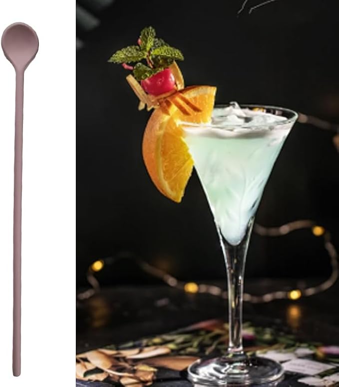 4Pcs Silicone Long Stirring Spoons, 9.9 Inch Reusable Drink Stirrers - Image 4