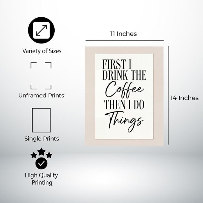 Lawrence Williams Designs First I Drink the Coffee Then I Do Things Poster - Image 2