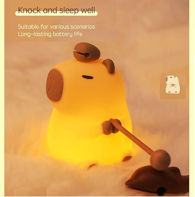 Capibara Night Light for Adults, Silicone Dimmable Animal Nightlight - Image 6