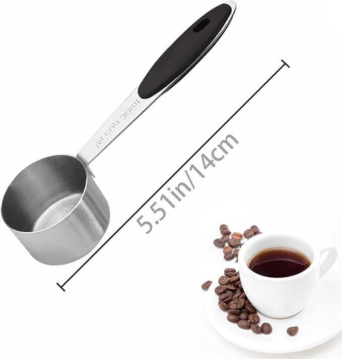 2 PCS 1/8 Cup Stainless Steel Measuring Scoops Coffee Measuring Scoop 30ML - Image 2