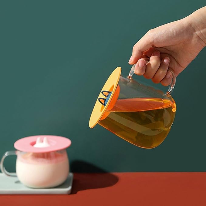 Dustproof Cup Cover Reusable Cup Lid Silicone Mug Lid 3D Cat Ears Mug Lid - Image 3