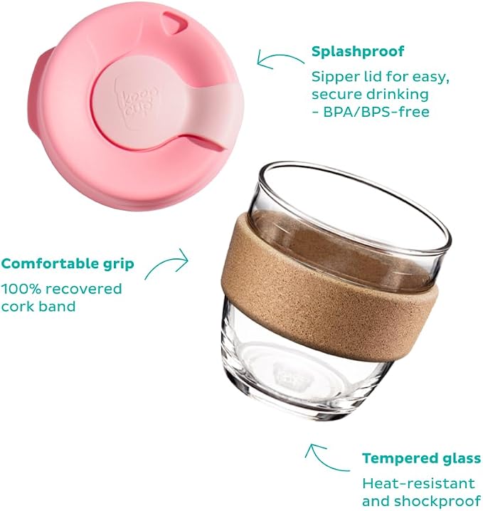 KeepCup Brew Cork, Reusable Glass Tumbler - Image 3