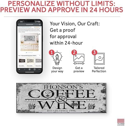 TAILORED CANVASES Custom Coffee Bar Sign - Image 4