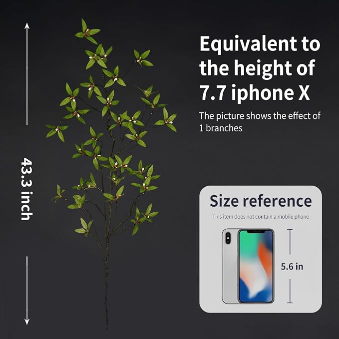 Melorca&Guilla Artificial Plants, Faux Greenery Stems Vase Branches Fake Plants - Image 3