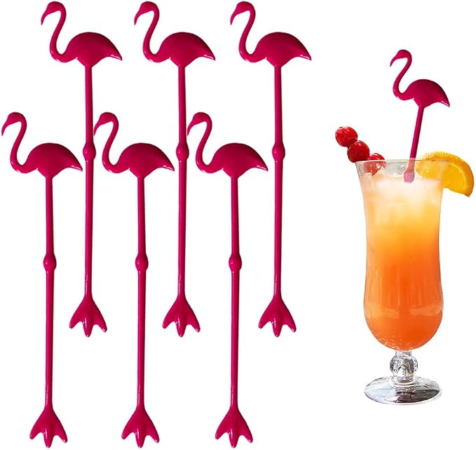 6 Pcs Cocktail Swizzle Sticks, Decorative Cocktail Stirrers by FUYTERY