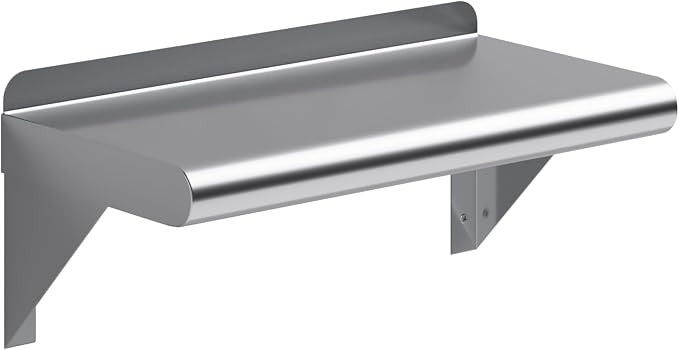 AmGood 16" Long X 8" Deep Stainless Steel Wall Shelf | NSF Certified | by AmGood