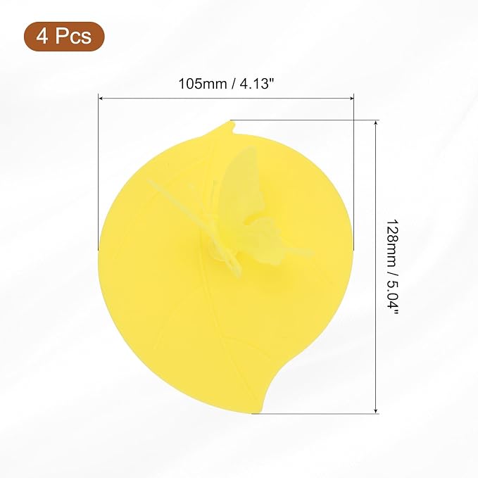 uxcell 4Pcs Silicone Cup Lids, 5 Inch Mug Cover Seal Butterfly Silicone Cup - Image 2