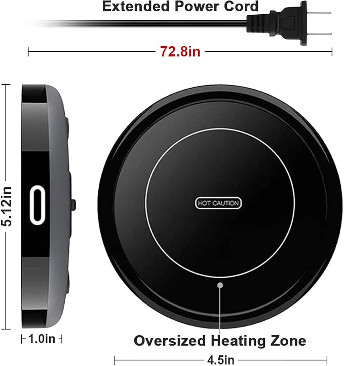 BESTINNKITS Smart Coffee Cup Warmer Set, Auto On/Off Gravity-induction Mug - Image 3