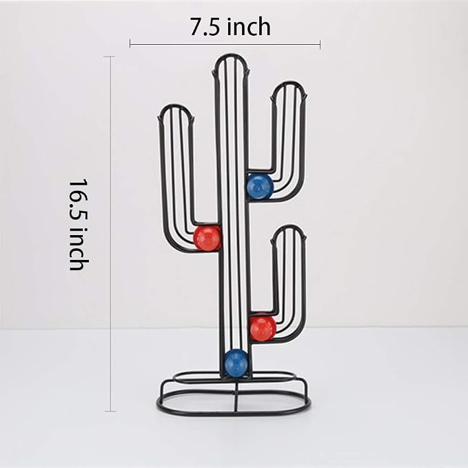 Iron Art Coffee Capsule Display Stand, Iron Wire Black Cactus Capsule Stand - Image 2