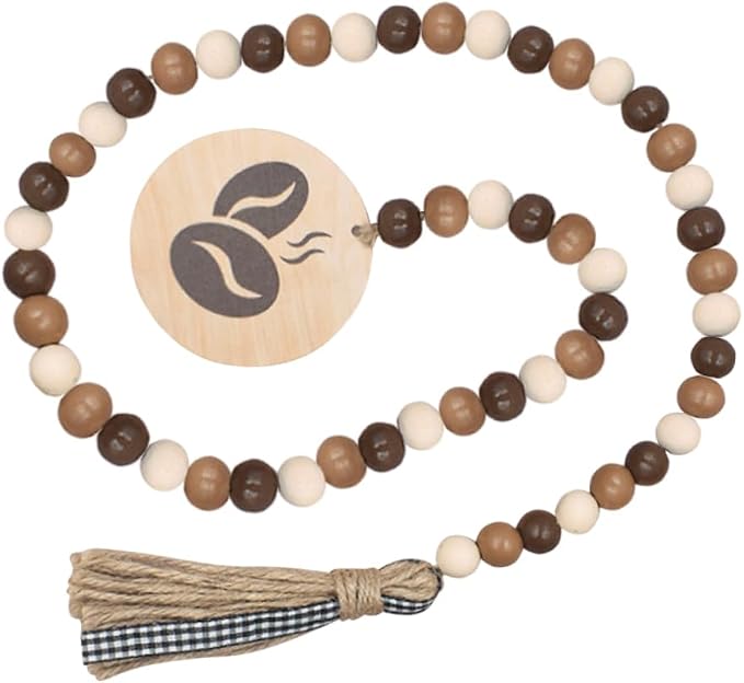 Coffee Themed Tassel Beads String Decor by KAILIKETIY