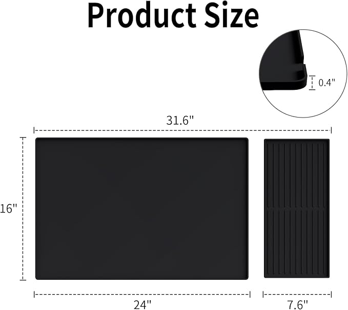 Silicone Coffee Mat Dish Drying Mat, Espresso Mat - Image 3