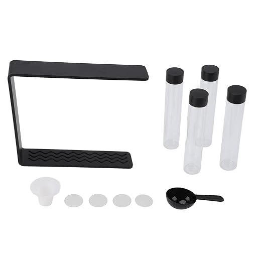 Coffee Bean Cellar Glass Tubes Storage Set Metal Stand Funnel - Image 6