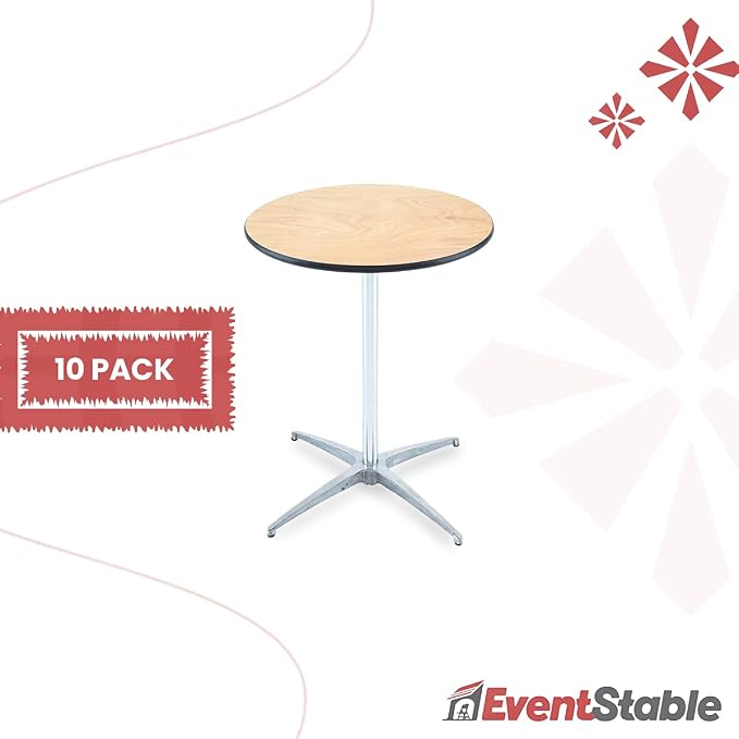 EventStable Titan Series 30" Round Classic Wooden Cocktail Table - Image 3
