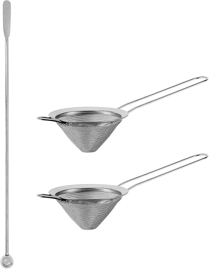 Cocktail Strainer Set, 2 Pack Stainless Steel Fine Mesh Bar Strainers by Unknown
