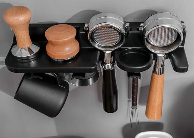 Space Saving Coffee Bar Shelf, 58mm Portafilter Holder Wall Mount Coffee - Image 2
