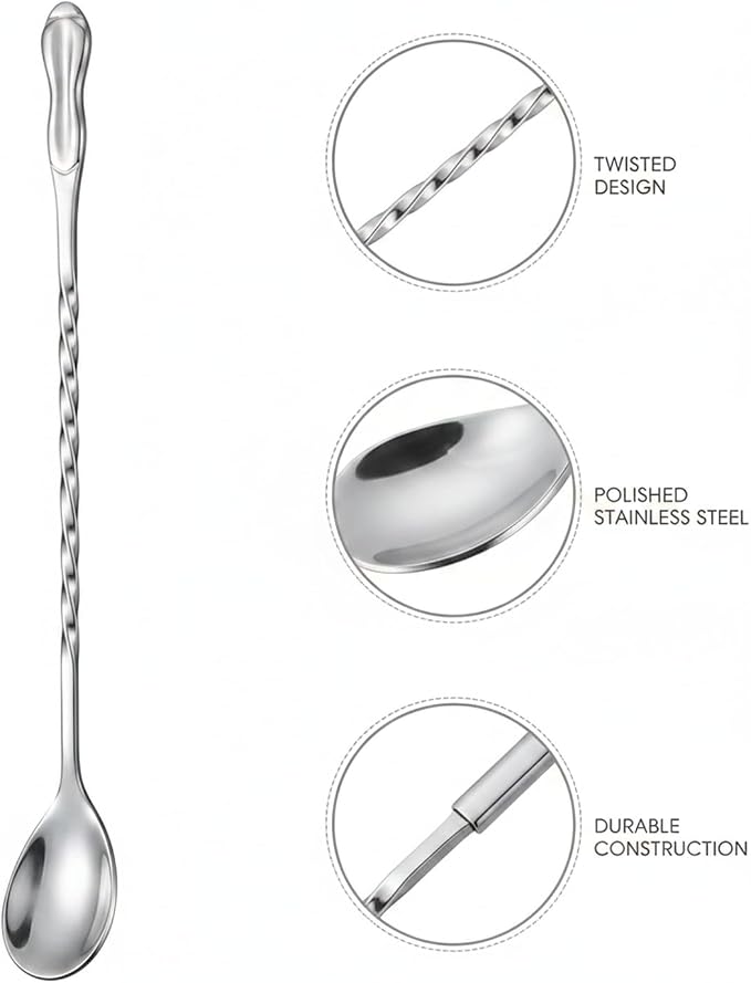 Stainless Steel Bar Spoon with Twisted Handle - Image 6
