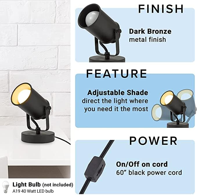 NOTOC Industrial Wall Sconces, Adjustable Retro Black Wall Sconces, Plug-in - Image 4