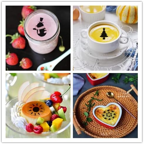 36 Coffee Decorating Stencils + 2 Stainless Steel Mesh Powder Shaker, - Image 6