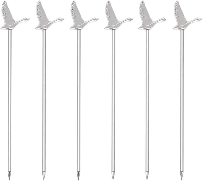 Stainless Steel Greylag Goose Martini Cocktail Picks by DEEKOUDT