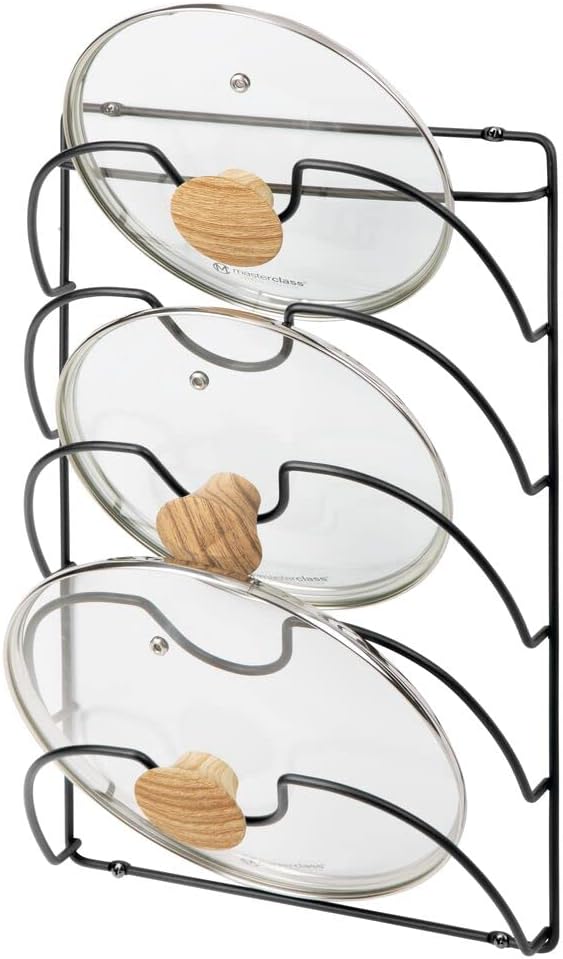 mDesign Metal Wire Pot and Pan Lid Rack Organizer - Image 4