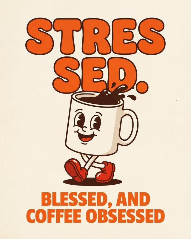 Lawrence Williams Designs Stressed Blessed and Coffee Obsessed Poster by LawrenceWilliamsDesigns
