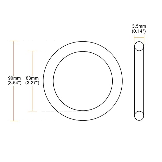 uxcell Silicone O-Ring, 90mm OD, 83mm ID, 3.5mm Width, VMQ Seal Rings Gasket - Image 2