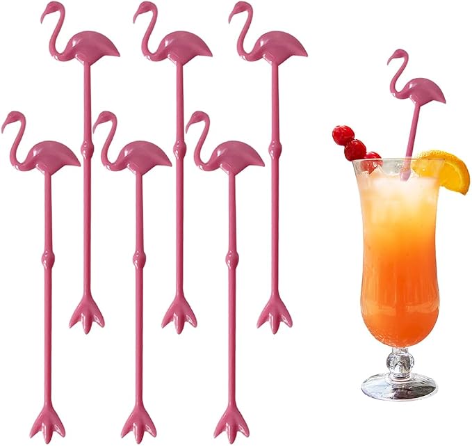 6 Pcs Cocktail Swizzle Sticks, Decorative Cocktail Stirrers by FUYTERY