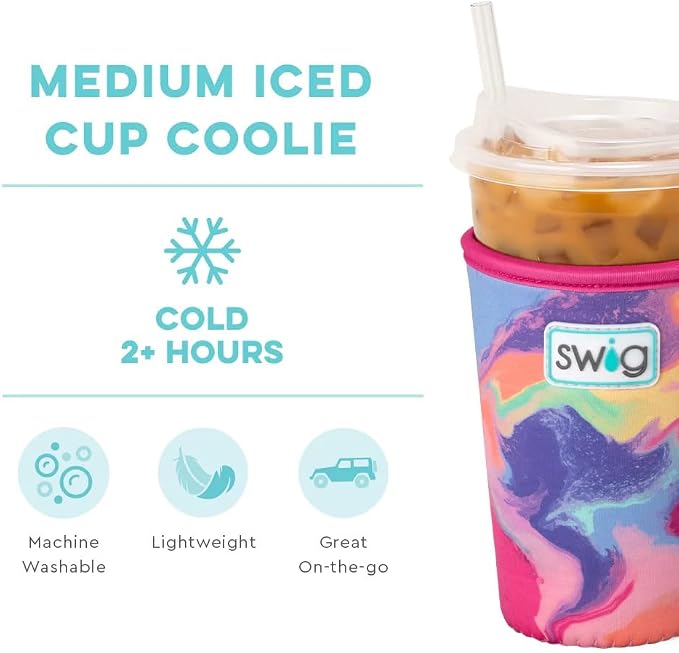 Swig Life Medium Iced Cup Coolie, Standard 22oz Iced Coffee Cup Insulator Sleeve - Image 4