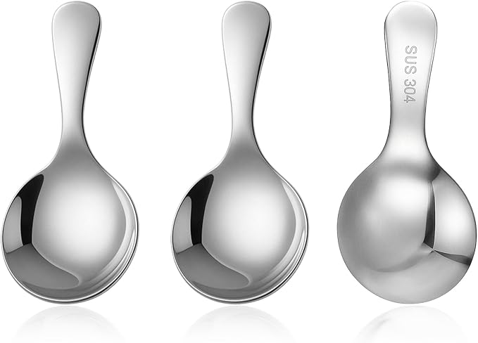 304 Stainless Spoons for Canisters, Thickened Small Round Spoon, Small Coffee by Unknown