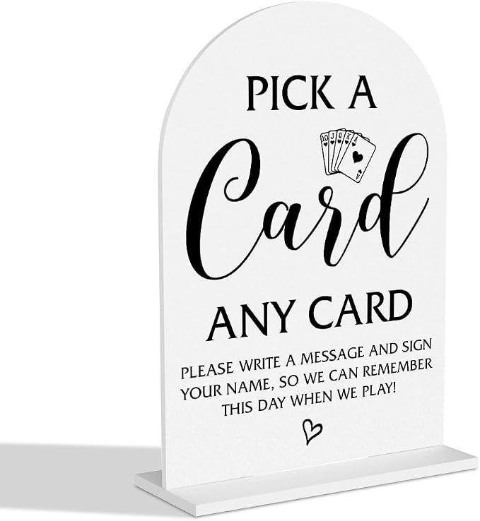 Pick A Card Any Card Wedding Sign Minimalist Style Wedding Signs by Unknown
