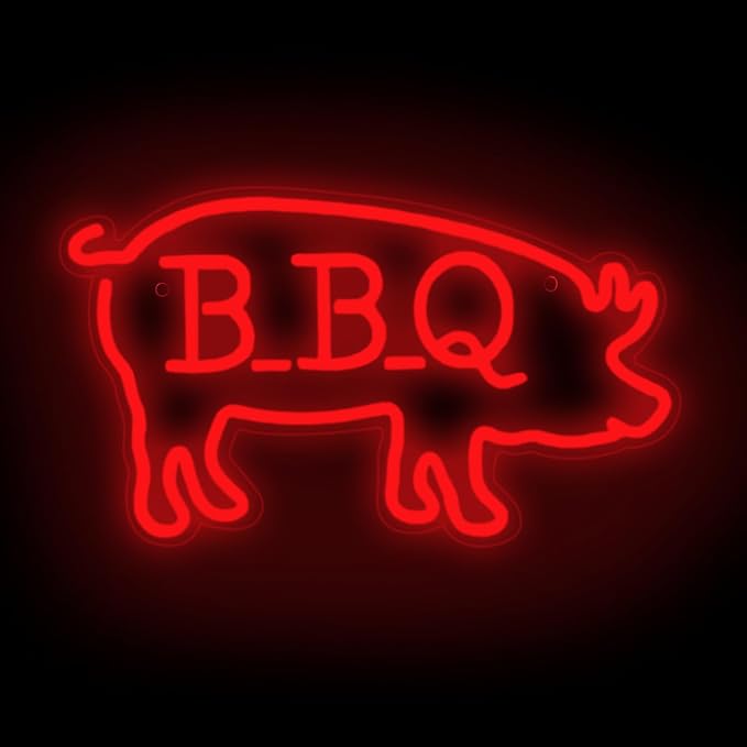 BBQ Pigs LED Neon Sign, Cute Pig LED Light by DMDMBSR