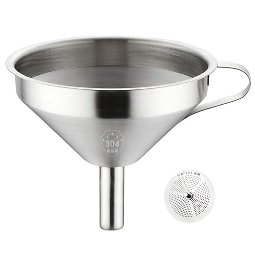 Stainless Steel Funnel with Fine Mesh Strainer, 5-Inch Metal Hopper with Handle by HONUTIGE%E7%AB%8B%E5%8D%B3%E8%B4%AD%E4%B9%B0