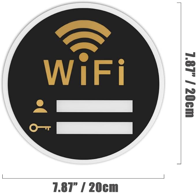 WiFi Sign - Acrylic WiFi Network Sign Wireless Self-Stick Wall Mount Chalkboard - Image 5