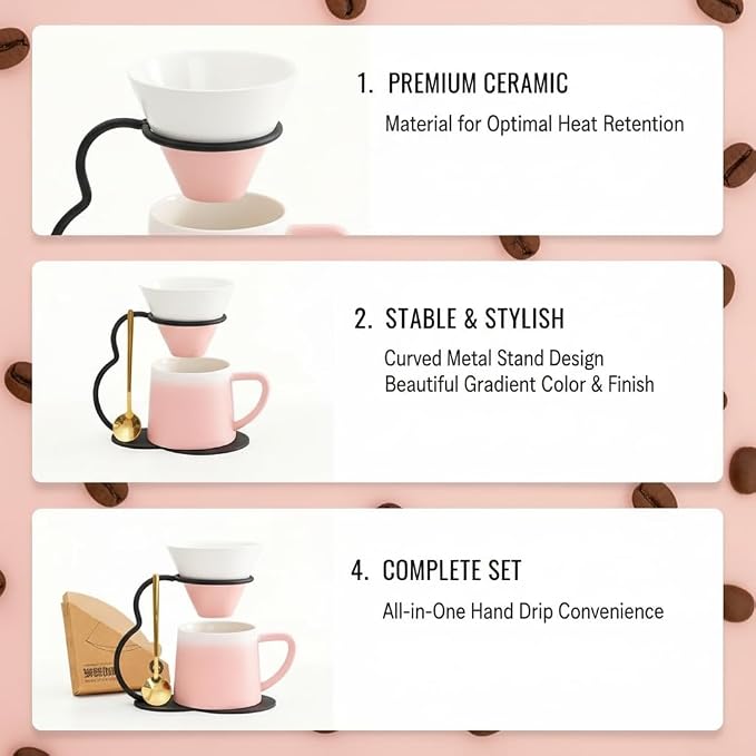 Pour Over Coffee Maker set, Ceramic Coffee Maker - Image 4