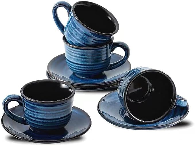 Hasense Espresso Cups Set of 4, 4 Ounce Ceramic Cappuccino Cup by Hasense