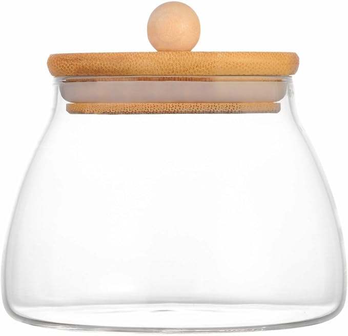 Glass Jar with Airtight Bamboo Lid Container Storage by HOOPZOZA