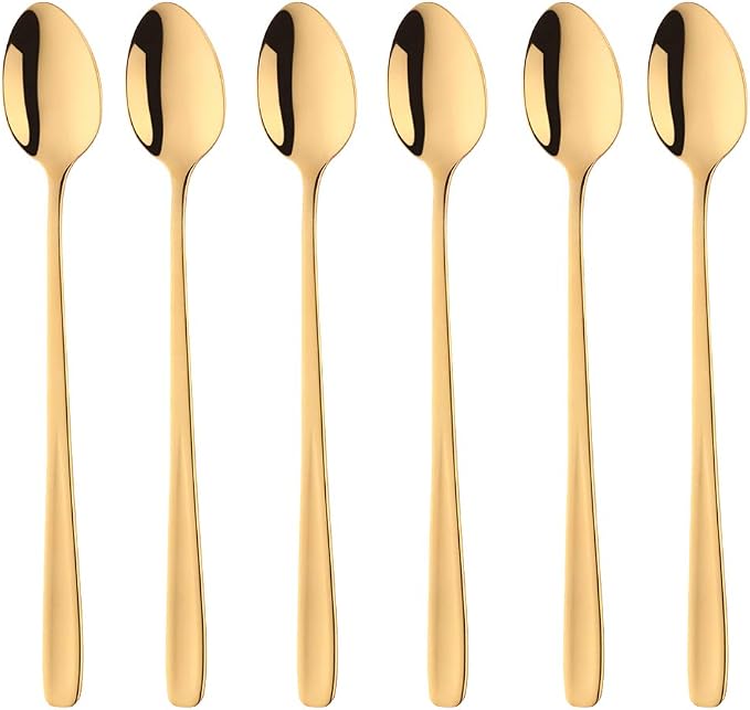 Buyer Star Long Handle Iced Tea Spoons Set of 6, 8 inch 18/10 Heavy Duty Coffee by BuyerStar