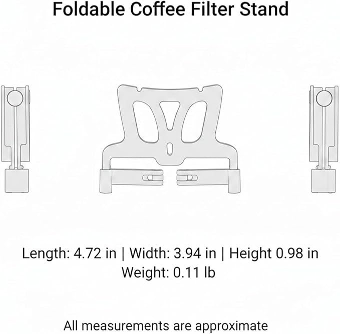 0.98-Inch Foldable Coffee Filter Stand, PP Plastic Holder - Image 7