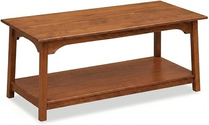 Peaceful Classics Rustic Wood Shaker Coffee Table Amish Furniture, 2 Tier by PeacefulValley