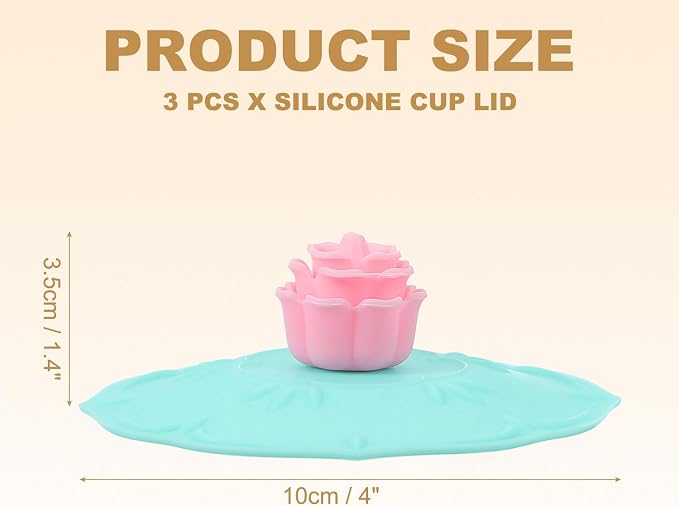uxcell 3pcs Silicone Cup Lid, Universal Mug Covers - Image 2
