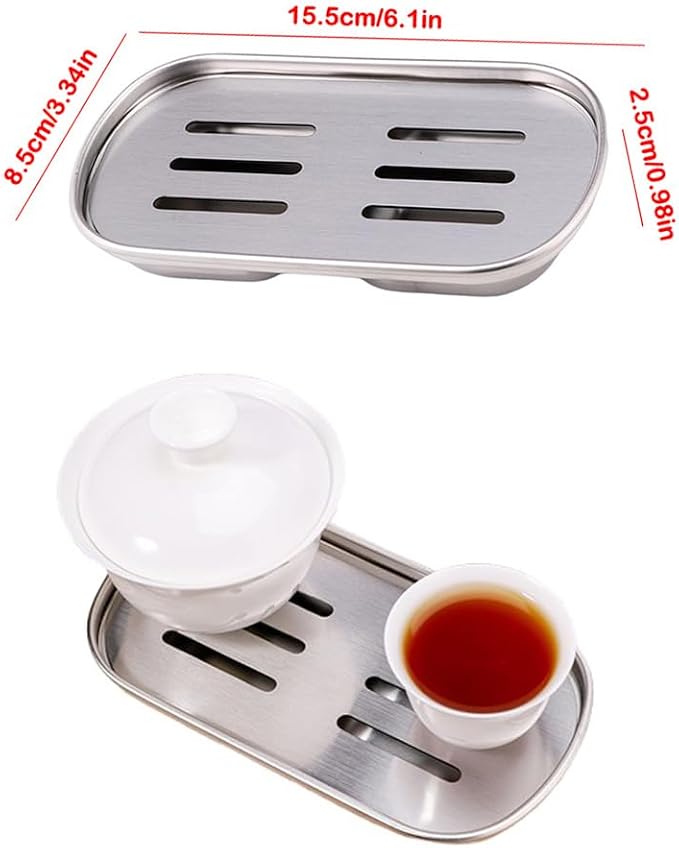 Espresso Cups Drip Tray Tea Cup Saucer Small Glass Teacup Serving Tray Coffee - Image 2